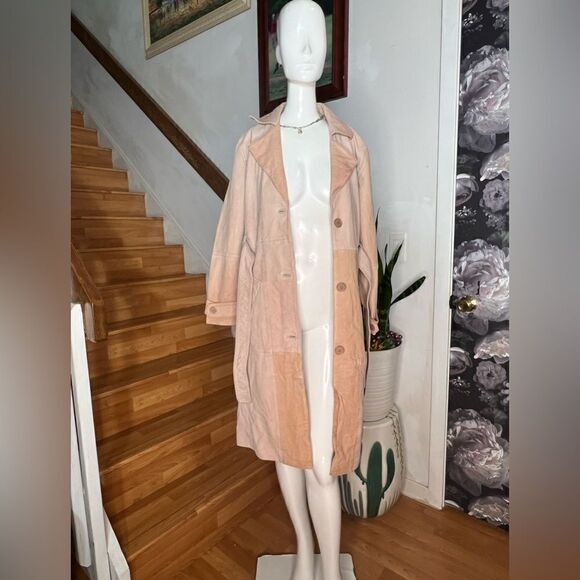 Free People Deadwood Terra Recycled Leather Trench Coat  Size M